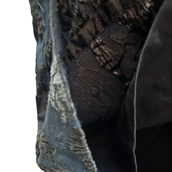 Kay Unger New York Black on Black Off the Shoulder Ruched Midi Bodycon Dress, 8 - Picture 8 of 10